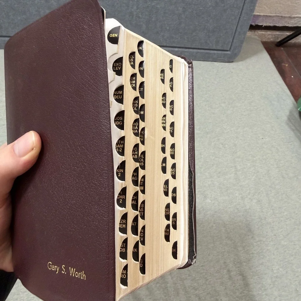 LDS Quadruple Combination Book of Mormon Bible Burgundy Leather Good Indexed